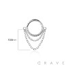 316L SURGICAL STEEL HINGED SEGMENT RING DOUBLE CHAIN DRAGON SKIN