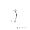 ROUND CZ END BALL 316L SURGICAL STEEL CURVED BARBELL