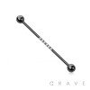 6 CZ STONES CENTER 316L SURGICAL STEEL INDUSTRIAL BARBELL