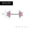 316L SURGICAL STEEL MULTI CZ HEART BUTTERFLY NIPPLE RING