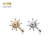 14K GOLD THREADLESS (PUSH IN) AZTEC SUN TOP LABRET SET