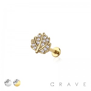 MULTI CZ LEAF TOP EXTERNALLY THREADED 316L SURGICAL STEEL LABRET SET