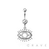 316L SURGICAL STEEL THE EYE CZ DANGLE BELLY BUTTON NAVEL RING 