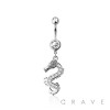 316L SURGICAL STEEL MULTI CZ DRAGON DANGLE BELLY BUTTON NAVEL RING 