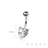 316L SURGICAL STEEL CZ CAT HEART NON DANGLE BELLY BUTTON NAVEL RING 