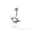 316L SURGICAL STEEL CZ HEART ANGEL DEVIL WINGS NON DANGLE BELLY BUTTON NAVEL RING 
