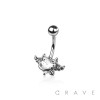 316L SURGICAL STEEL CZ HEART ANGEL DEVIL WINGS BELLY BUTTON NAVEL RING 