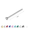 316L SURGICAL STEEL NOSE 15MM STRAIGHT FISHTAIL PIN WITH GEM