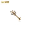 14K GOLD THREADLESS (PUSH IN) GOLDEN HOUR CZ TOP LABRET SET