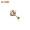 14K GOLD THREADLESS (PUSH IN) MINI SUN WITH CZ TOP LABRET SET