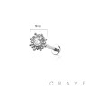 SHINING SUNRAY FIRE CZ THREADLESS (PUSH IN) TOP 316L SURGICAL STEEL LABRET SET