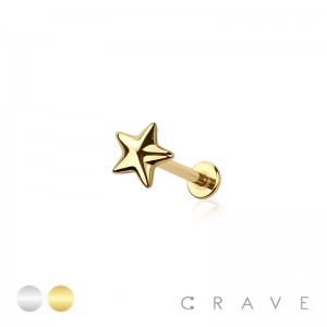 STAR THREADLESS (PUSH IN) TOP 316L SURGICAL STEEL LABRET SET