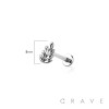 ACACIA FOREST SPROUT SPRIG BRANCH LASER CUT THREADLESS (PUSH IN) TOP 316L SURGICAL STEEL LABRET SET