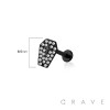 MULTI CZ COFFIN THREADLESS (PUSH IN) TOP 316L SURGICAL STEEL LABRET SET