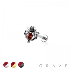 CZ SPIDER THREADLESS (PUSH IN) TOP 316L SURGICAL STEEL LABRET SET