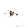 CZ MELTING HEART THREADLESS (PUSH IN) TOP 316L SURGICAL STEEL LABRET SET