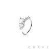 CZ PRONG HEART 316L SURGICAL STEEL NOSE HOOP O-RING