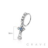 MULTI CZ ARROW CROSS CZ DANGLE 316L SURGICAL STEEL NOSE HOOP