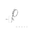 MULTI CZ MARQUISE TRIPLE LEAF CZ DANGLE 316L SURGICAL STEEL NOSE HOOP