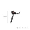 DEATH CROW REAPER MESSENGER 316L SURGICAL STEEL L-SHAPE NOSE RING (HALLOWEEN)