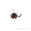 DEVIL BLODDY SPIDER 316L SURGICAL STEEL L-SHAPE NOSE RING (HALLOWEEN)