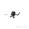 DEATH SKULL PIRATE 316L SURGICAL STEEL L-SHAPE NOSE RING (HALLOWEEN)
