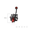 316L SURGICAL STEEL SPIDER WEB NON DANGLE BELLY BUTTON NAVEL RING 