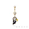 316L SURGICAL STEEL GRIM REAPER SCYTHE BELLY BUTTON NAVEL RING 