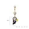 316L SURGICAL STEEL GRIM REAPER SCYTHE BELLY BUTTON NAVEL RING 