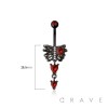 316L SURGICAL STEEL MULTI CZ RIB CAGE HEART DANGLE BELLY BUTTON NAVEL RING 