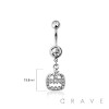 316L SURGICAL STEEL MULTI CZ PUMPKIN DANGLE BELLY BUTTON NAVEL RING 