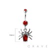 316L SURGICAL STEEL CZ SPIDER DANGLE BELLY BUTTON NAVEL RING 
