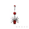 316L SURGICAL STEEL CZ SPIDER DANGLE BELLY BUTTON NAVEL RING 