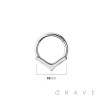 316L SURGICAL STEEL SUMERIAN CONE V SEPTUM HINGED SEGMENT HOOP RING