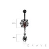 316L SURGICAL STEEL SPIDER WEB DANGLE SPIDER BELLY BUTTON NAVEL RING 