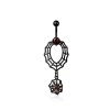 316L SURGICAL STEEL SPIDER WEB DANGLE SPIDER BELLY BUTTON NAVEL RING 