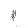 316L SURGICAL STEEL BURSNISH SNAKE RAIL CLICKER BELLY RING