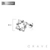 IMPLANT GRADE TITANIUM INTERNALLY THREADED CZ CLOVER LABRET SET