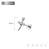 IMPLANT GRADE TITANIUM INTERNALLY THREADED CZ DAGGER LABRET SET