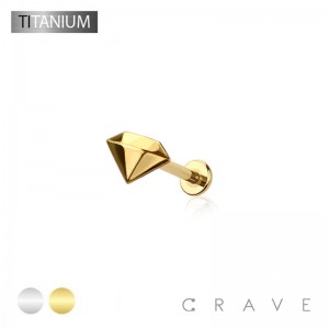 IMPLANT GRADE TITANIUM INTERNALLY THREADED DIAMOND 3D TOP LABRET SET