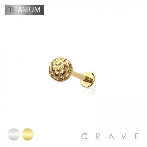 IMPLANT GRADE TITANIUM INTERNALLY THREADED TURTLE SHELL/BALL 3D TOP LABRET SET