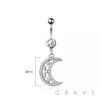 316L SURGICAL STEEL MOON STARS DANGLE BELLY BUTTON NAVEL RING 