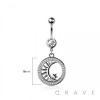 316L SURGICAL STEEL SUN MOON STAR DANGLE BELLY BUTTON NAVEL RING 