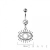 316L SURGICAL STEEL THE EYE CZ DANGLE BELLY BUTTON NAVEL RING 