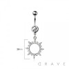 316L SURGICAL STEEL MULTI CZ SHINING SUN DANGLE BELLY BUTTON NAVEL RING 