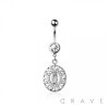 316L SURGICAL STEEL INNER MULTI CZ LADY OF GUADALUPE DANGLE BELLY BUTTON NAVEL RING 