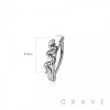 316L SURGICAL STEEL BURSNISH SNAKE RAIL CLICKER BELLY RING