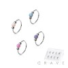 8PCS OF 925 STERLING SILVER NOSE HOOP O-RING WITH SYNTHETIC OPAL TOP