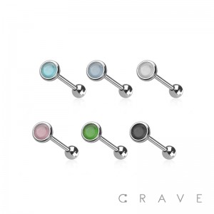 CAT EYE 316L SURGICAL STEEL TONGUE BARBELL