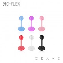 BIO-FLEX LABRETS WITH UV ACRYLIC BALL SET